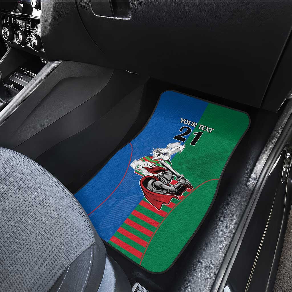 Custom Knights and Rabbitohs Mascot Together Car Mats
