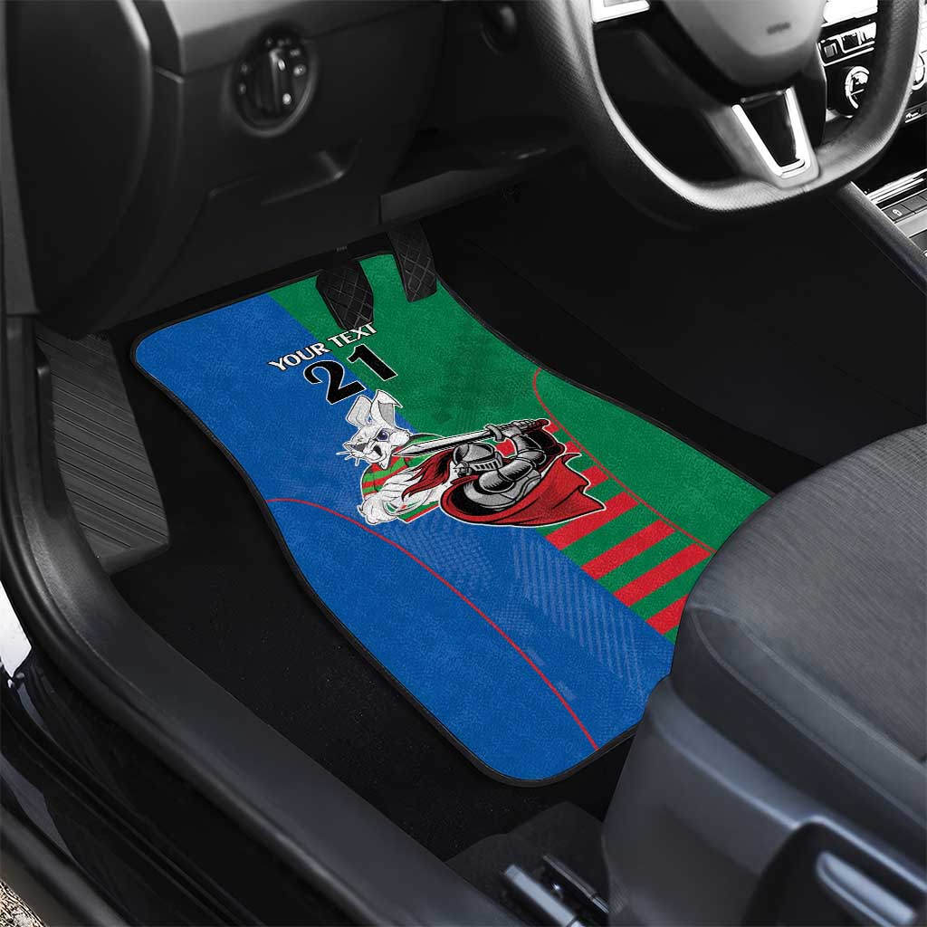 Custom Knights and Rabbitohs Mascot Together Car Mats