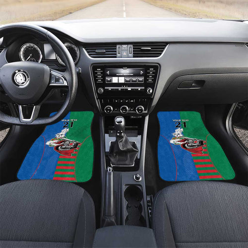 Custom Knights and Rabbitohs Mascot Together Car Mats