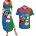 Custom Knights and Rabbitohs Mascot Together Couples Matching Summer Maxi Dress and Hawaiian Shirt