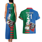 Custom Knights and Rabbitohs Mascot Together Couples Matching Tank Maxi Dress and Hawaiian Shirt