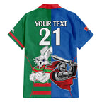 Custom Knights and Rabbitohs Mascot Together Family Matching Off The Shoulder Long Sleeve Dress and Hawaiian Shirt