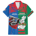 Custom Knights and Rabbitohs Mascot Together Family Matching Off Shoulder Maxi Dress and Hawaiian Shirt