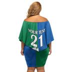 Custom Knights and Rabbitohs Mascot Together Family Matching Off Shoulder Short Dress and Hawaiian Shirt