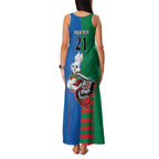 Custom Knights and Rabbitohs Mascot Together Family Matching Tank Maxi Dress and Hawaiian Shirt
