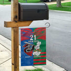 Custom Knights and Rabbitohs Mascot Together Garden Flag