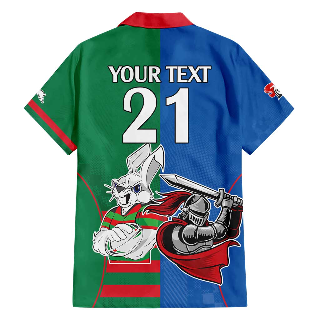 Custom Knights and Rabbitohs Mascot Together Hawaiian Shirt