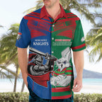 Custom Knights and Rabbitohs Mascot Together Hawaiian Shirt