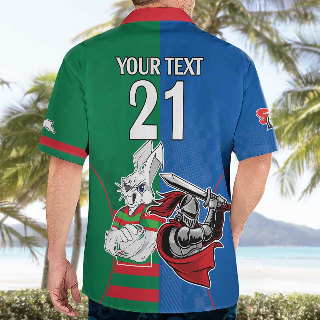 Custom Knights and Rabbitohs Mascot Together Hawaiian Shirt