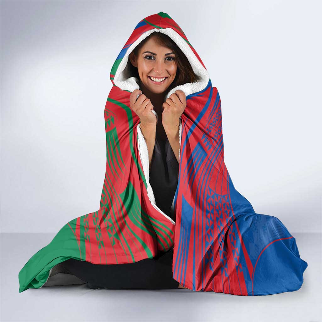 Custom Knights and Rabbitohs Mascot Together Hooded Blanket