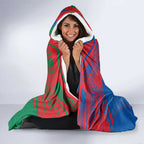 Custom Knights and Rabbitohs Mascot Together Hooded Blanket