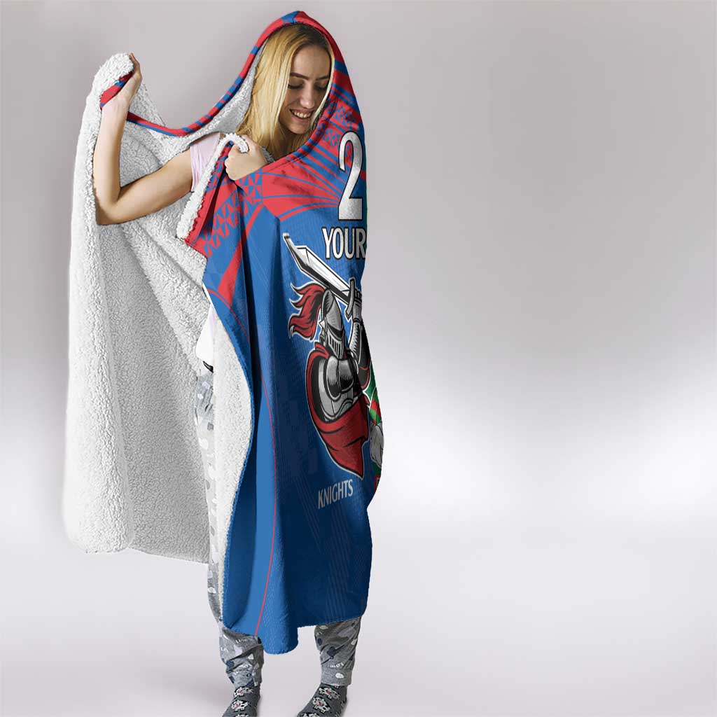 Custom Knights and Rabbitohs Mascot Together Hooded Blanket