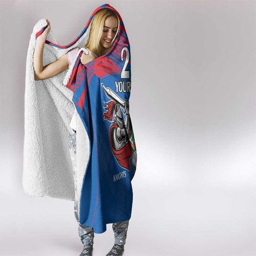 Custom Knights and Rabbitohs Mascot Together Hooded Blanket