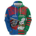 Custom Knights and Rabbitohs Mascot Together Hoodie