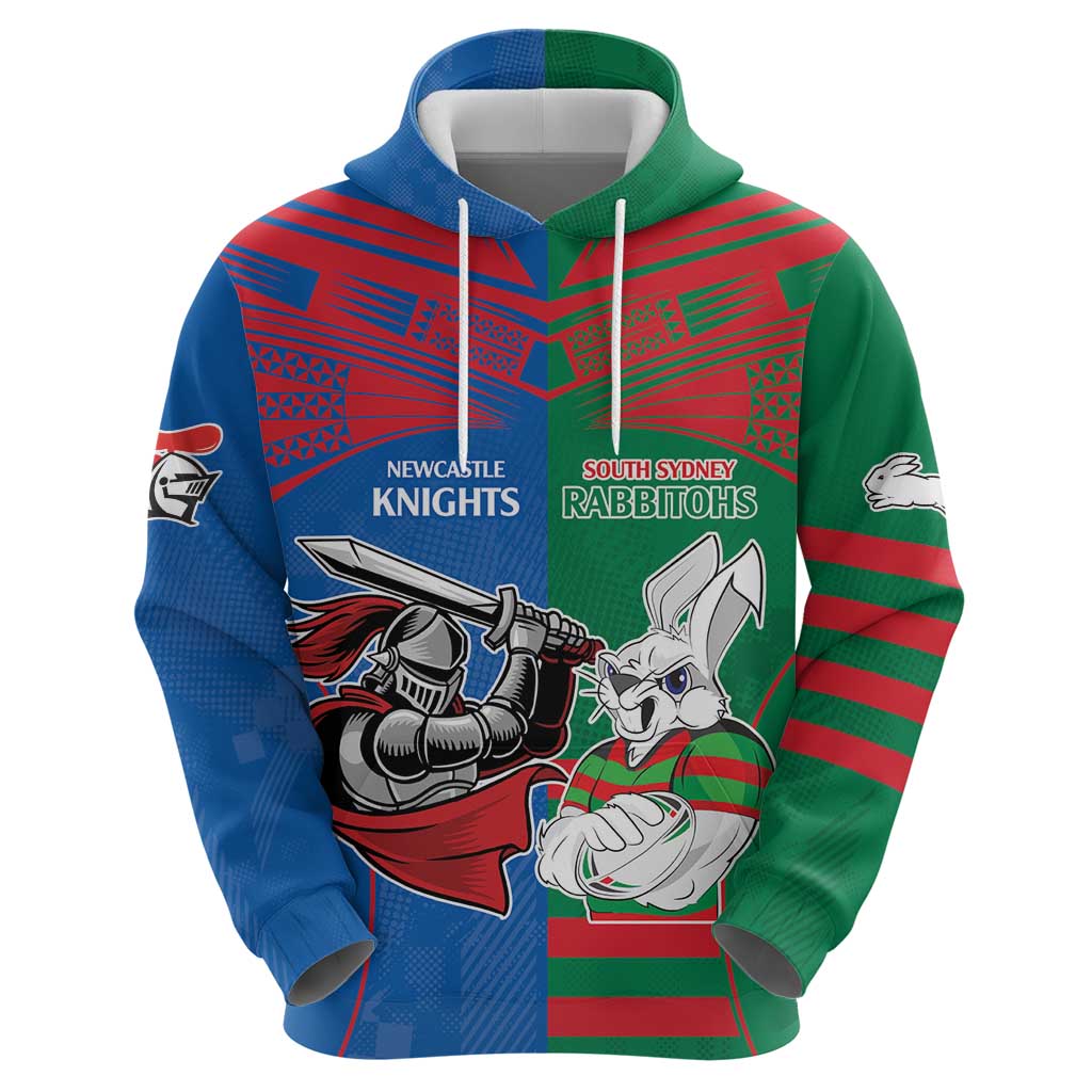 Custom Knights and Rabbitohs Mascot Together Hoodie