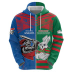Custom Knights and Rabbitohs Mascot Together Hoodie