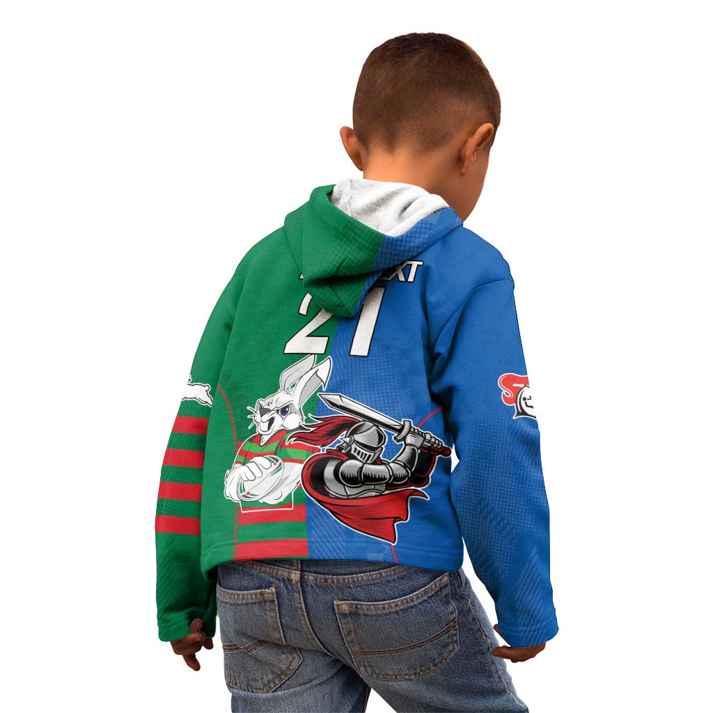 Custom Knights and Rabbitohs Mascot Together Kid Hoodie
