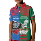 Custom Knights and Rabbitohs Mascot Together Kid Polo Shirt