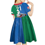Custom Knights and Rabbitohs Mascot Together Kid Short Sleeve Dress
