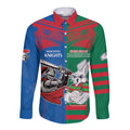 Custom Knights and Rabbitohs Mascot Together Long Sleeve Button Shirt