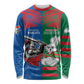 Custom Knights and Rabbitohs Mascot Together Long Sleeve Shirt