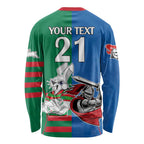 Custom Knights and Rabbitohs Mascot Together Long Sleeve Shirt