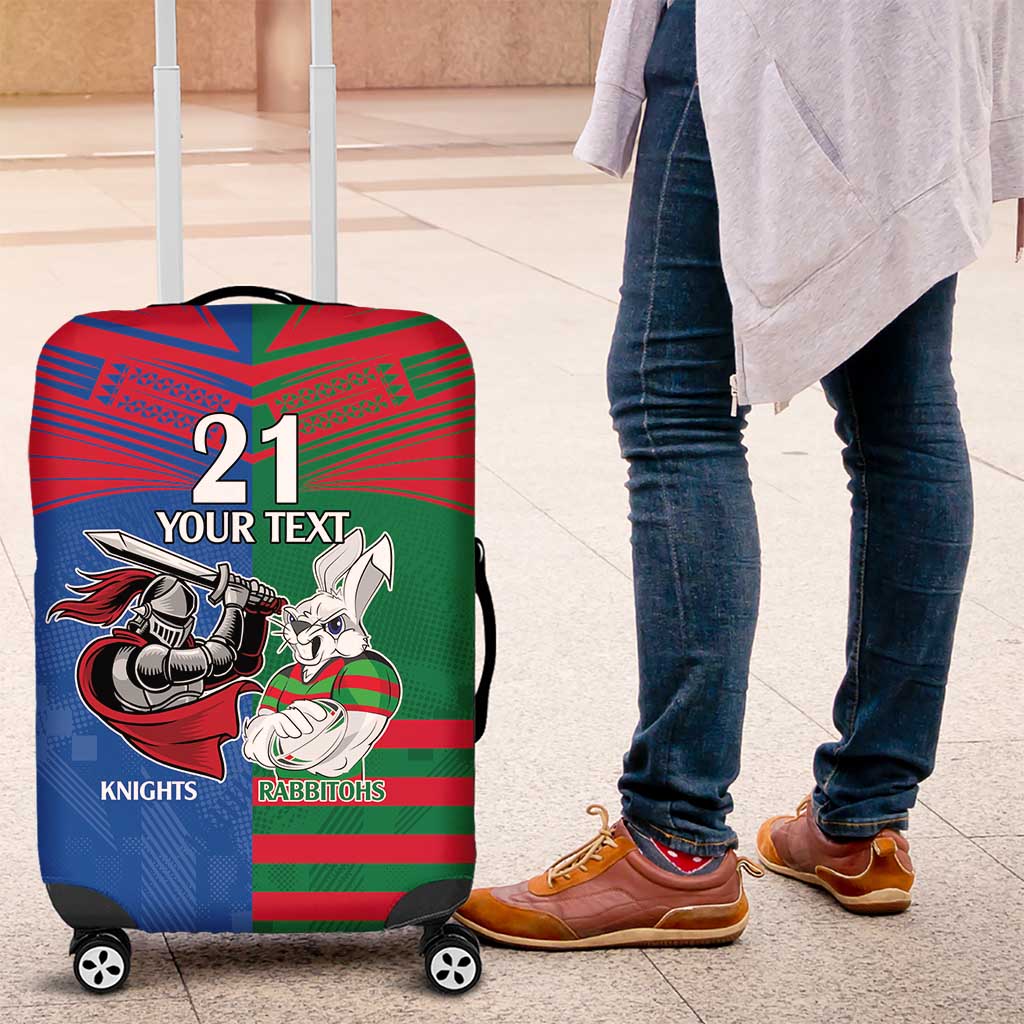 Custom Knights and Rabbitohs Mascot Together Luggage Cover