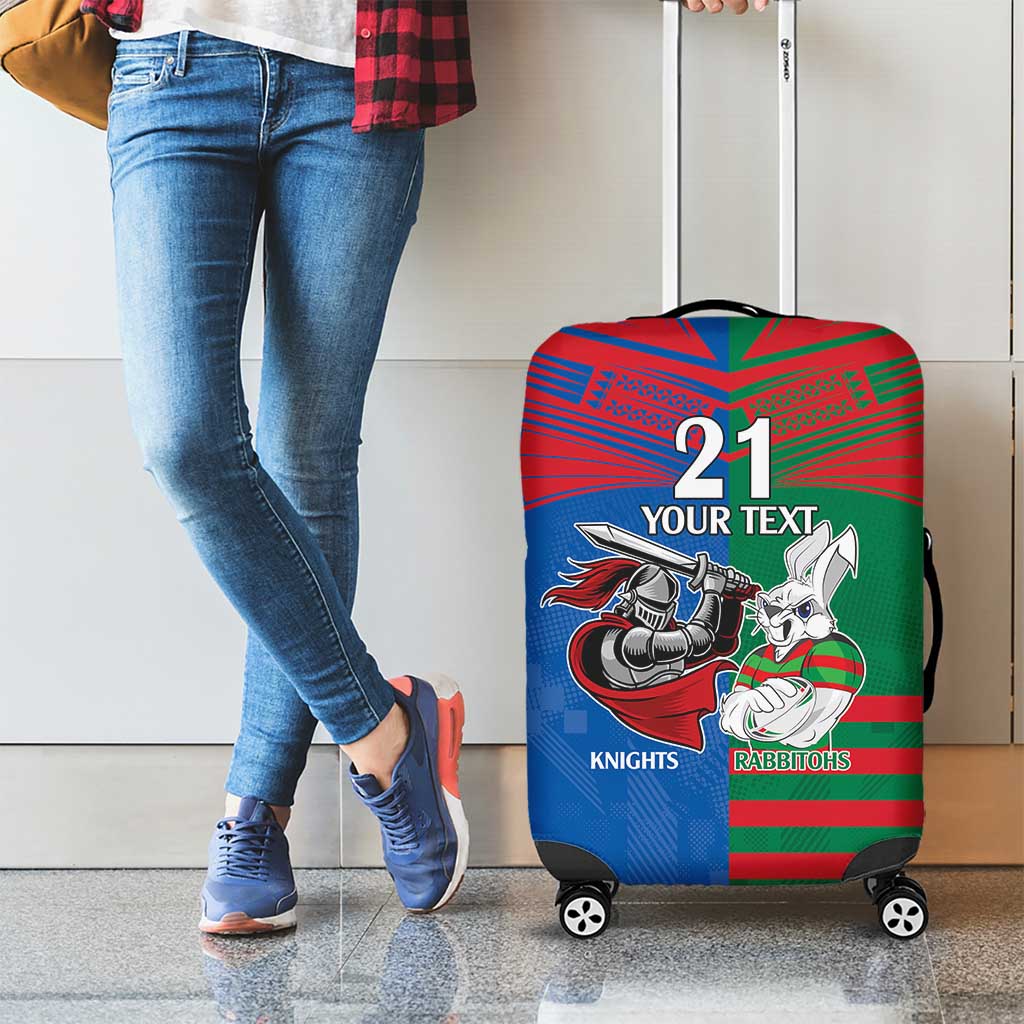 Custom Knights and Rabbitohs Mascot Together Luggage Cover
