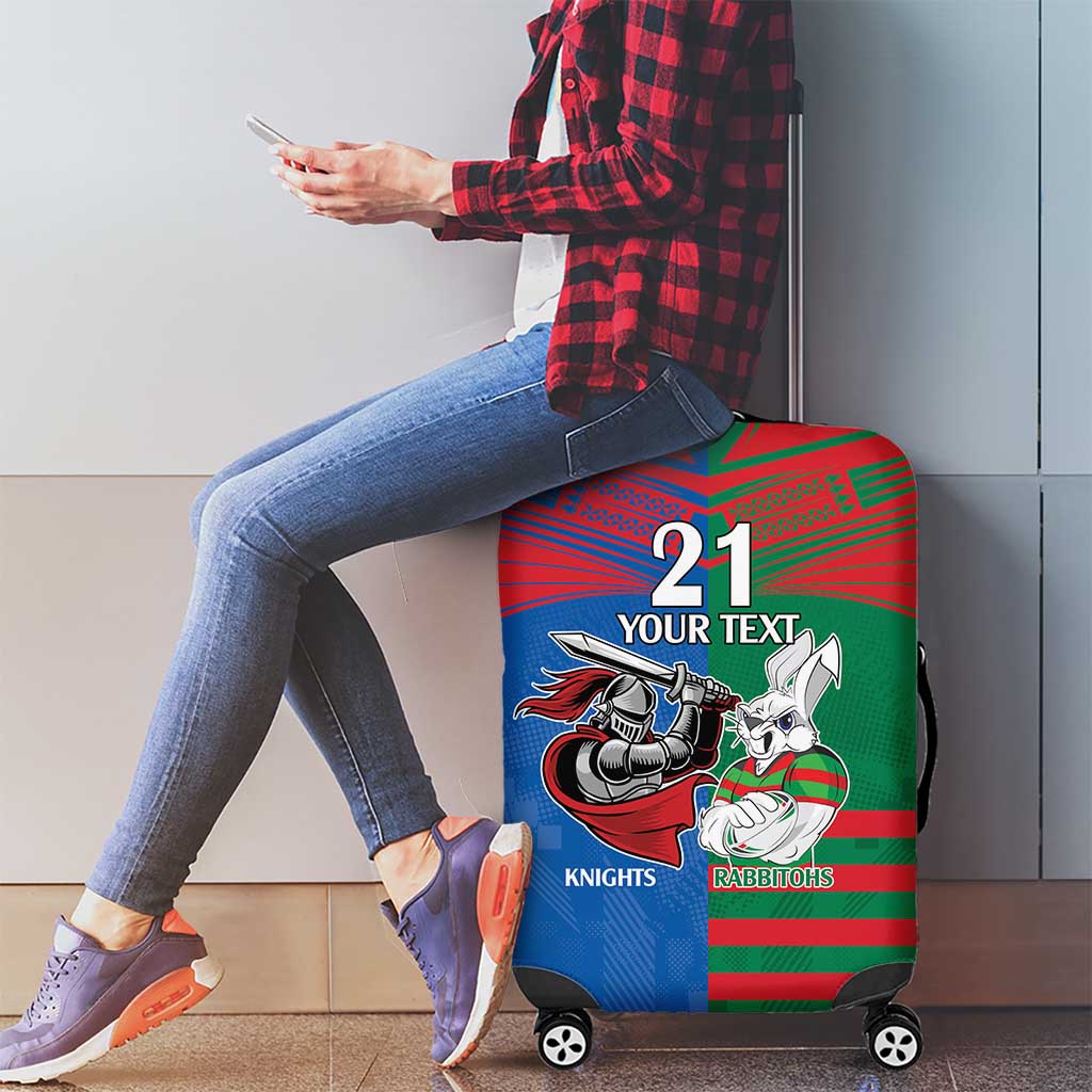 Custom Knights and Rabbitohs Mascot Together Luggage Cover