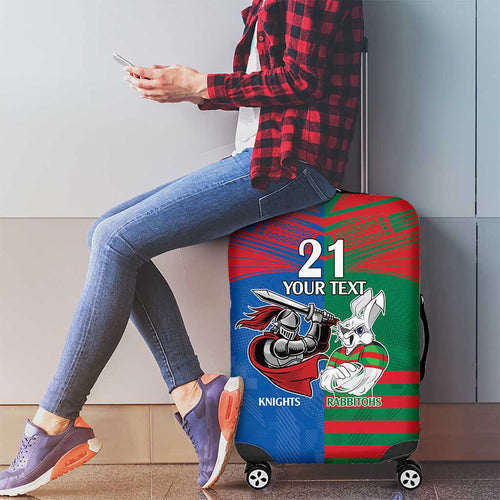 Custom Knights and Rabbitohs Mascot Together Luggage Cover