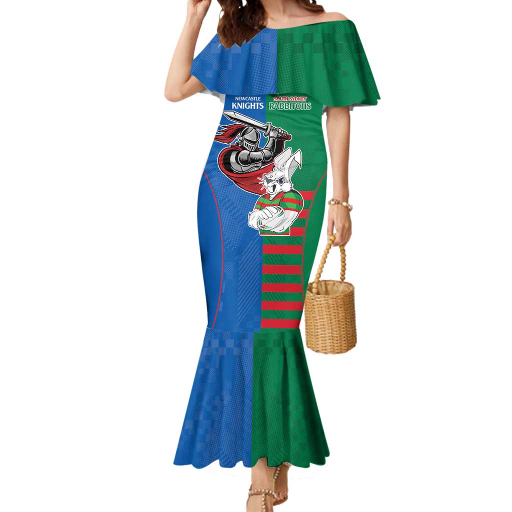Custom Knights and Rabbitohs Mascot Together Mermaid Dress