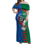 Custom Knights and Rabbitohs Mascot Together Off Shoulder Maxi Dress