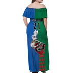 Custom Knights and Rabbitohs Mascot Together Off Shoulder Maxi Dress