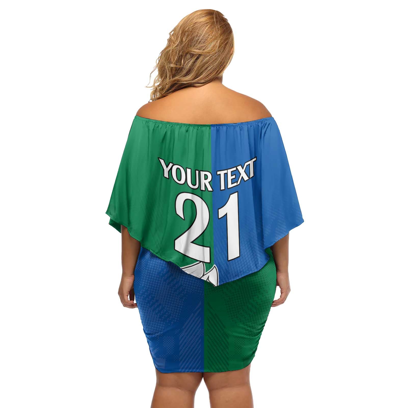 Custom Knights and Rabbitohs Mascot Together Off Shoulder Short Dress