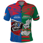 Custom Knights and Rabbitohs Mascot Together Polo Shirt