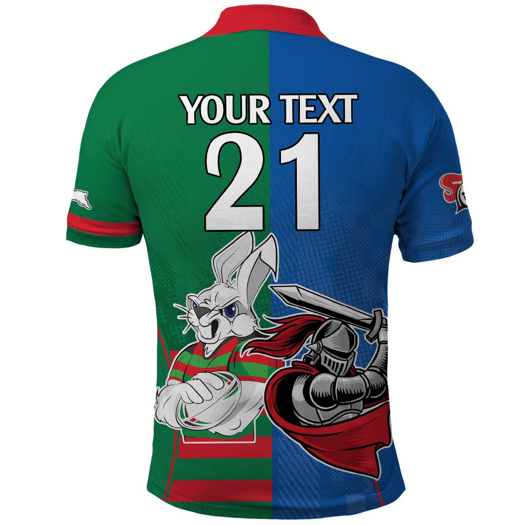 Custom Knights and Rabbitohs Mascot Together Polo Shirt