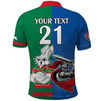 Custom Knights and Rabbitohs Mascot Together Polo Shirt