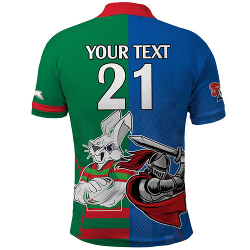 Custom Knights and Rabbitohs Mascot Together Polo Shirt