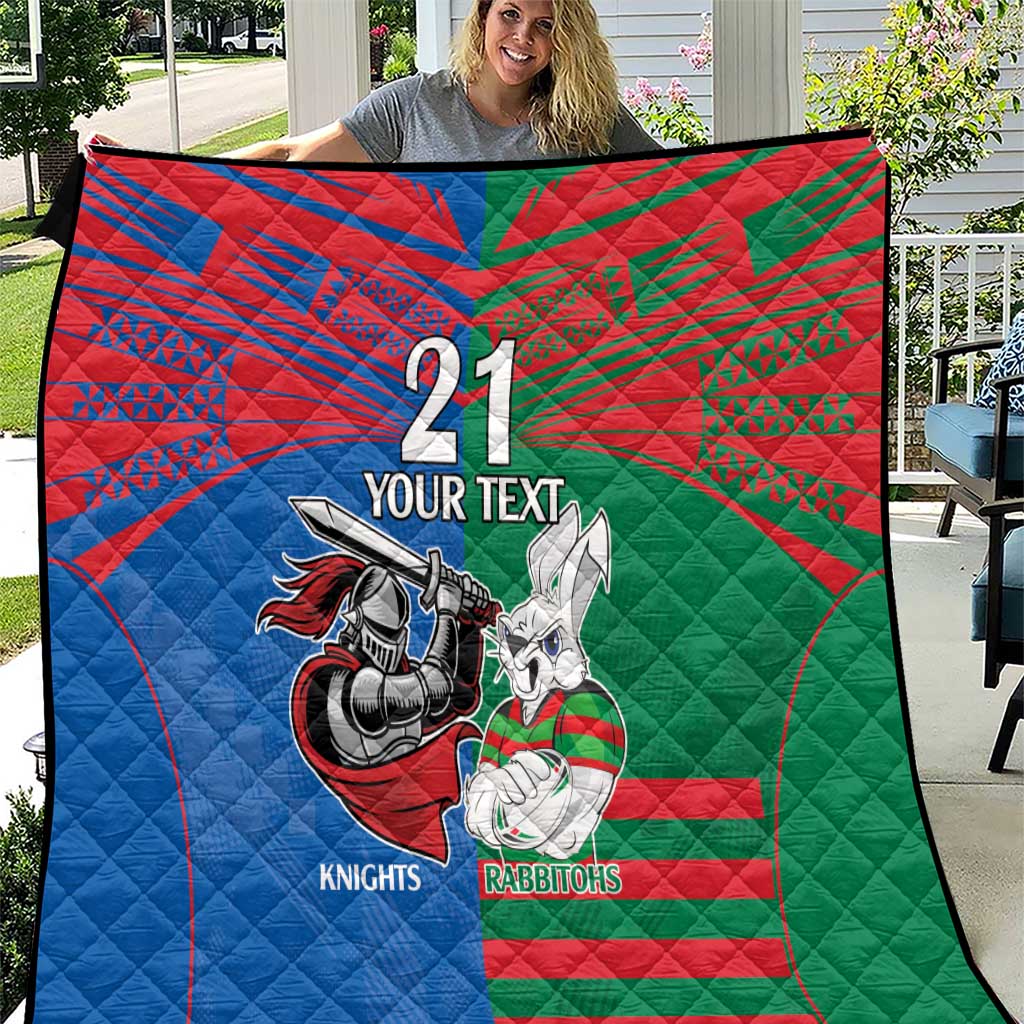Custom Knights and Rabbitohs Mascot Together Quilt