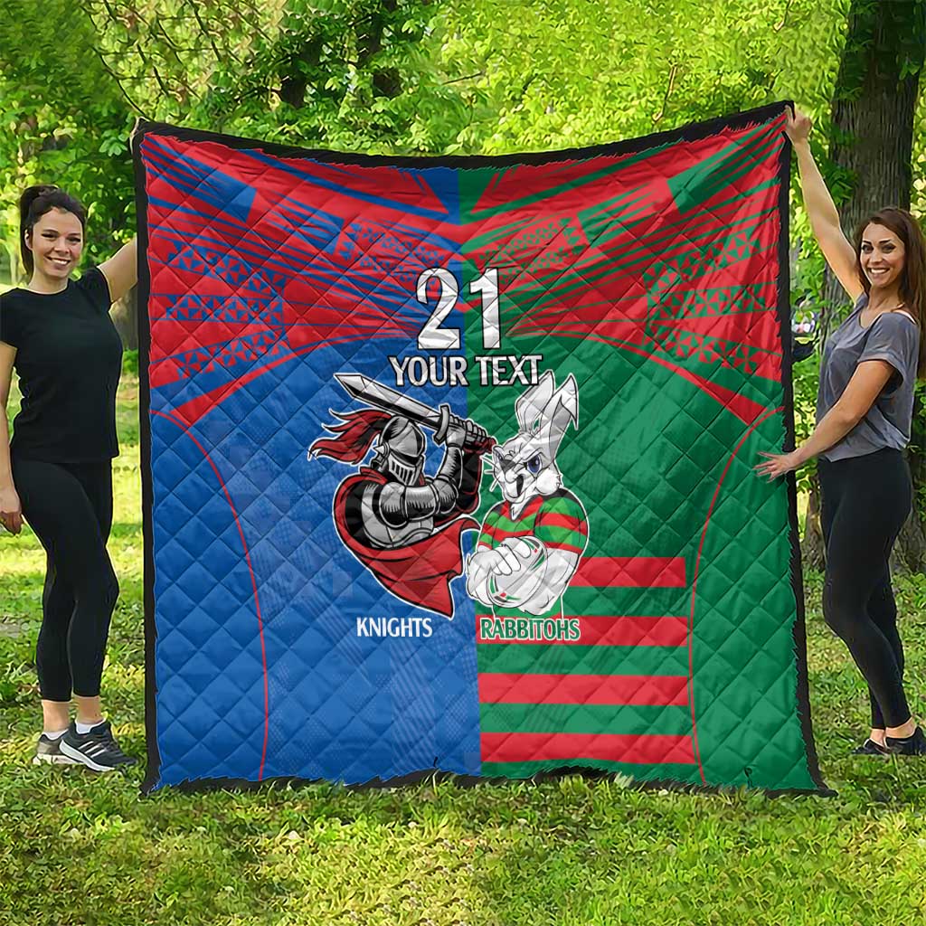 Custom Knights and Rabbitohs Mascot Together Quilt