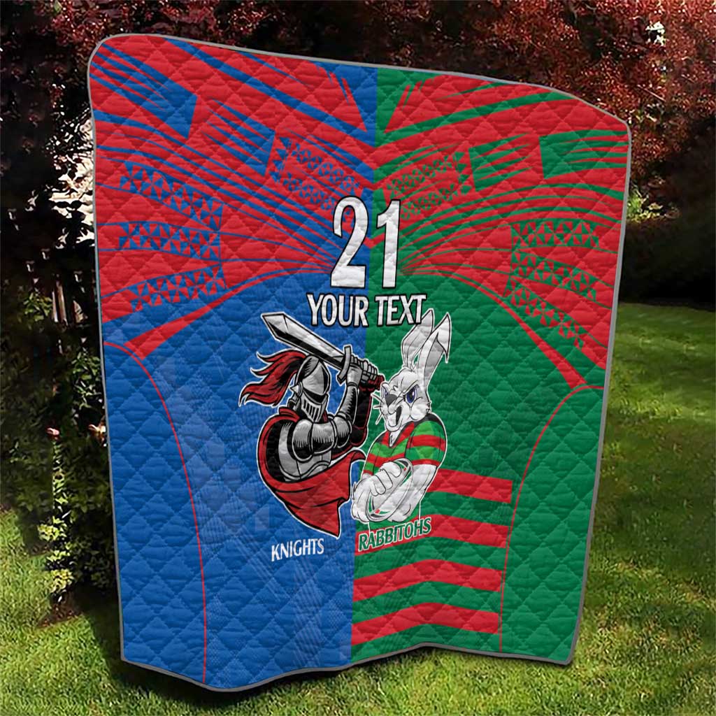 Custom Knights and Rabbitohs Mascot Together Quilt