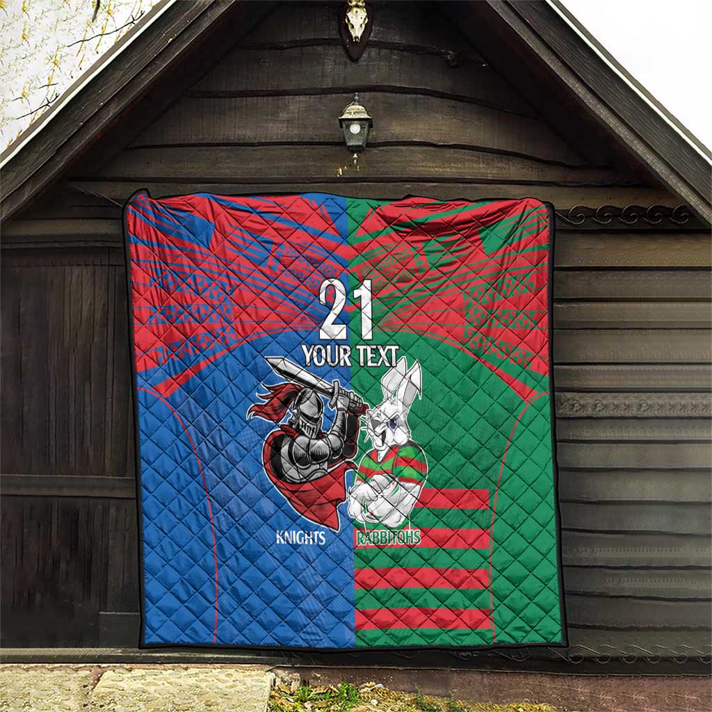 Custom Knights and Rabbitohs Mascot Together Quilt