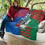 Custom Knights and Rabbitohs Mascot Together Quilt
