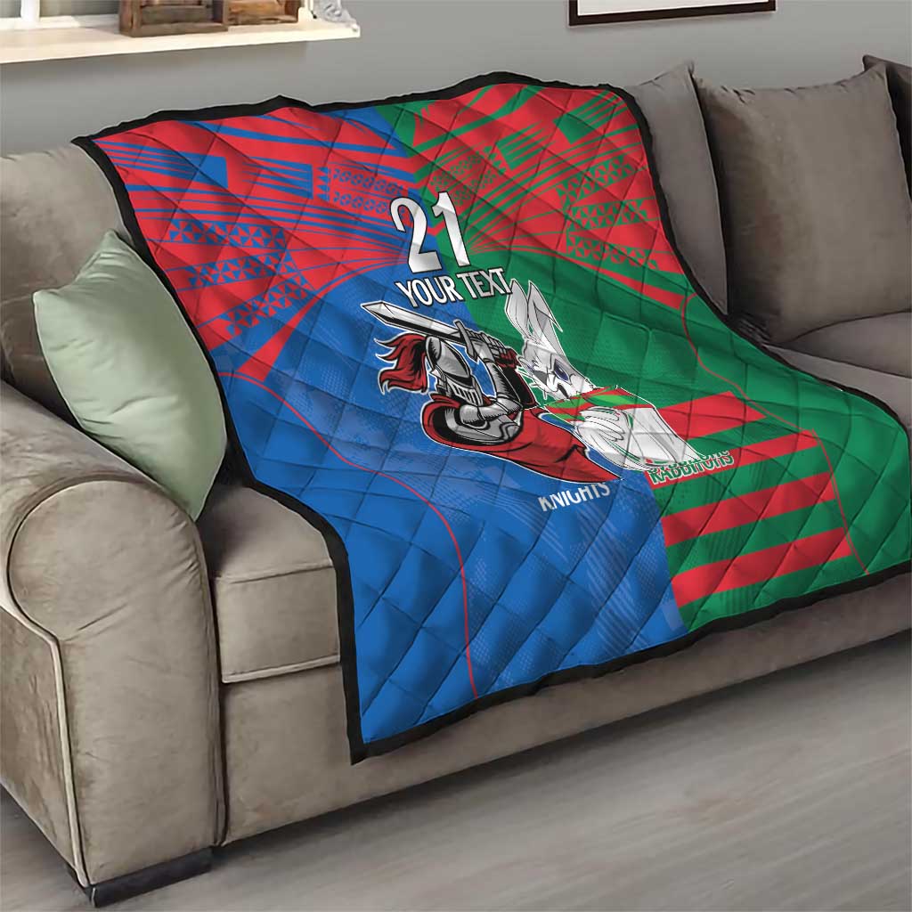 Custom Knights and Rabbitohs Mascot Together Quilt