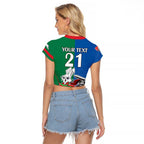 Custom Knights and Rabbitohs Mascot Together Raglan Cropped T Shirt