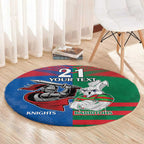 Custom Knights and Rabbitohs Mascot Together Round Carpet