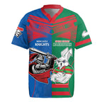 Custom Knights and Rabbitohs Mascot Together Rugby Jersey
