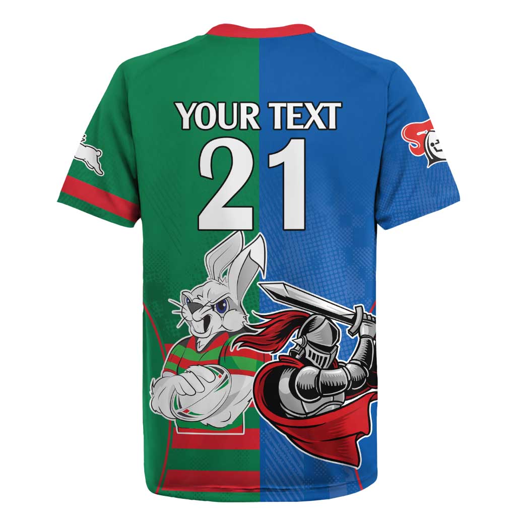 Custom Knights and Rabbitohs Mascot Together Rugby Jersey