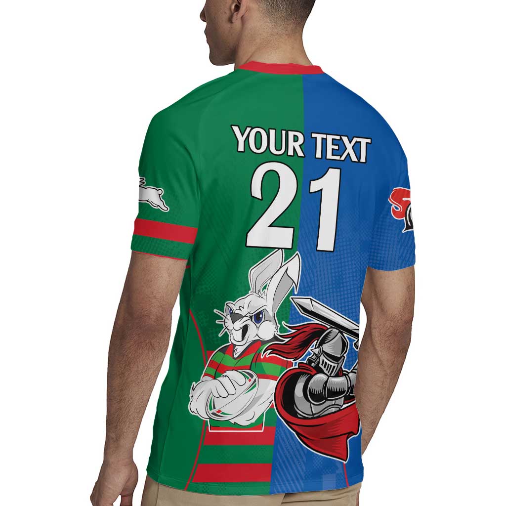 Custom Knights and Rabbitohs Mascot Together Rugby Jersey