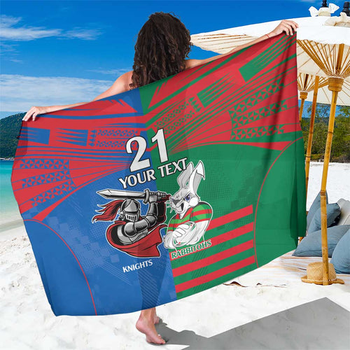 Custom Knights and Rabbitohs Mascot Together Sarong